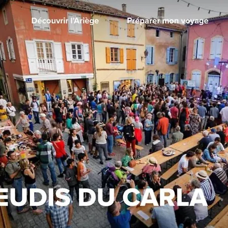 Appartement 85 M2 De Plain-pied, 2chambres, 3 Lits Dans Maison Confortable Avec Vue Sur La Vallee Et Les Pyrenees Ariegeoises, Grande Terrasse Avec Barbecue Et Parking Gratuit *